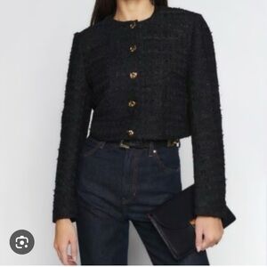 Reformation Black Textured Blazer